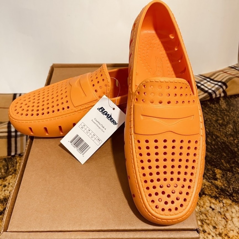 Floafers Country Club 4 Shoes Mens Size‎ 8D Russet Orange Gum Waterproof Loafers